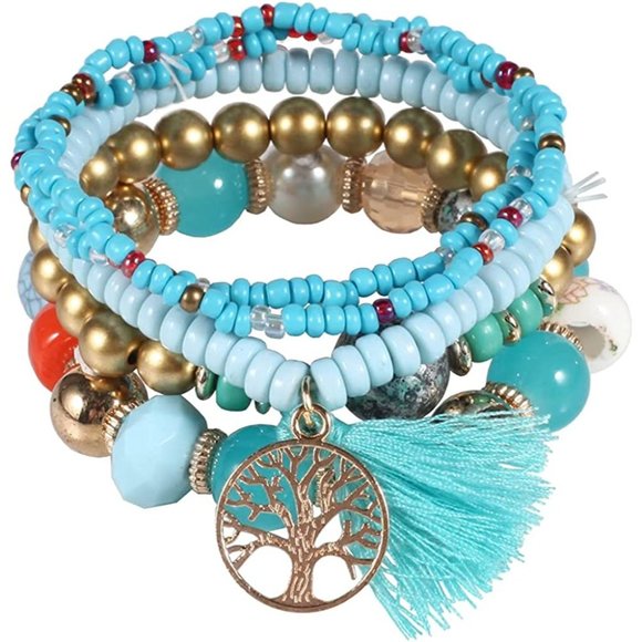 NEW Bohemian Bracelets for Women Stretch Multilayer Colorful Beads Brace… - Picture 3 of 7